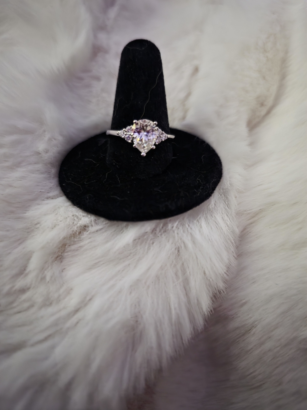 Moissanite Pear Shape 2ct Sterling Silver Size 9